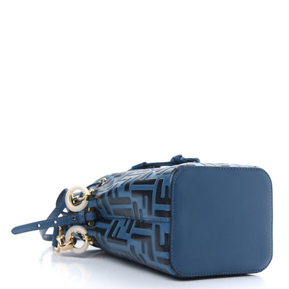 Fendi Vitello Liberty F is Fendi Bi-Color FF 1974 Embossed Mini Mon Tresor Bucket Bag Balena Black 4 of 9