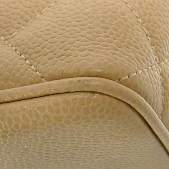 Caviar Quilted Medallion Tote Beige