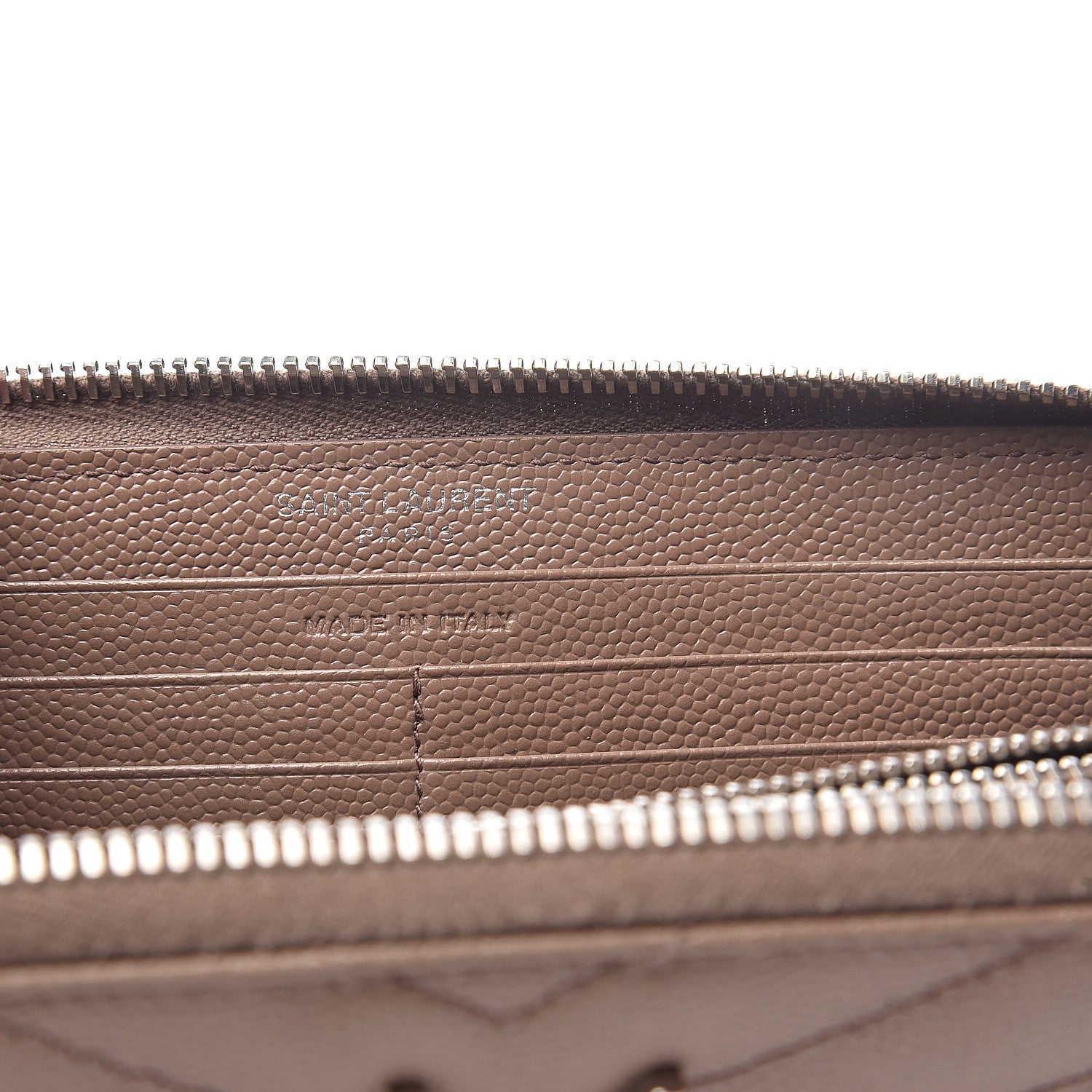 Saint Laurent Grain De Poudre Matelasse Chevron Monogram Zip Around Wallet Fard 5 of 6