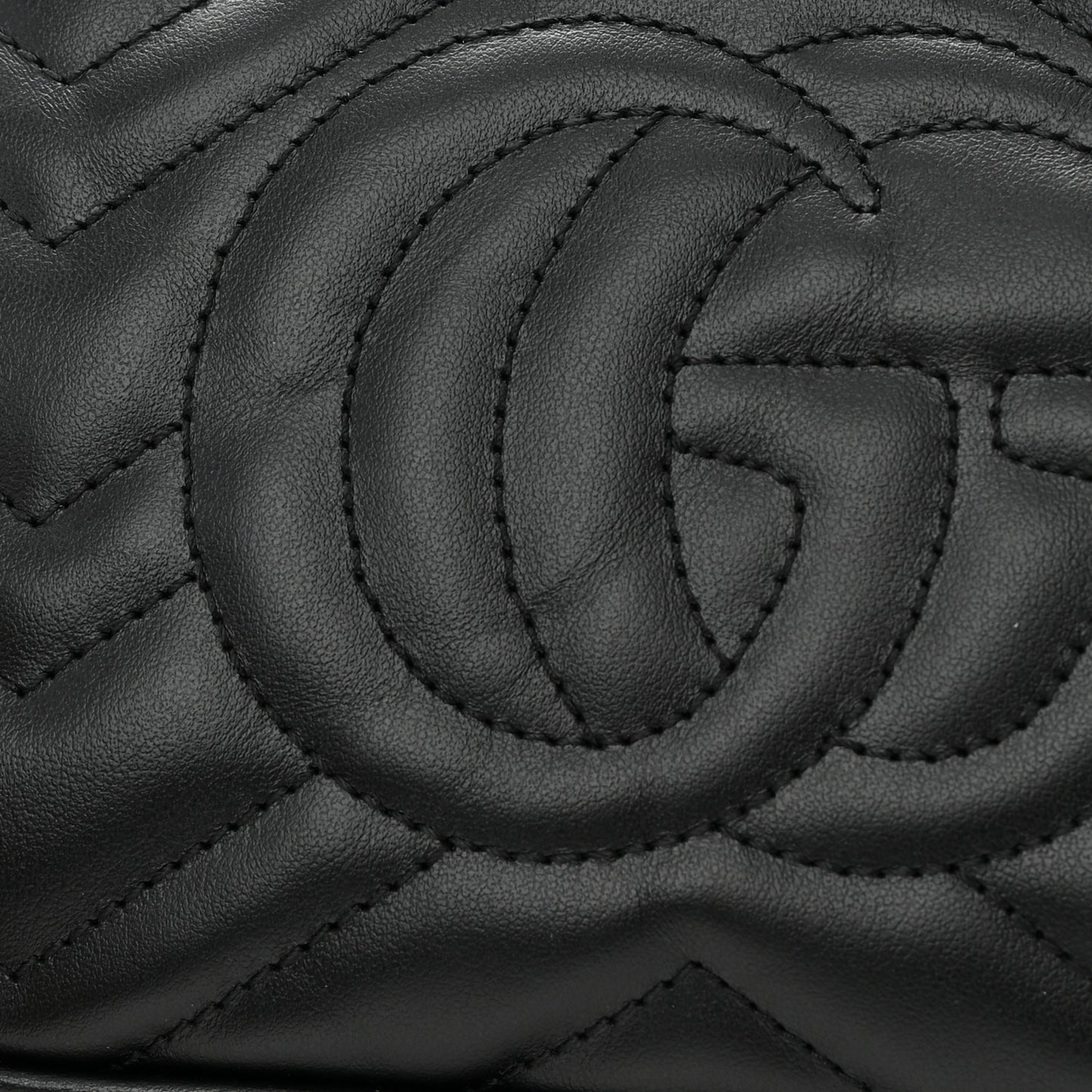 Calfskin Matelasse Mini GG Marmont Chain Shoulder Bag Black