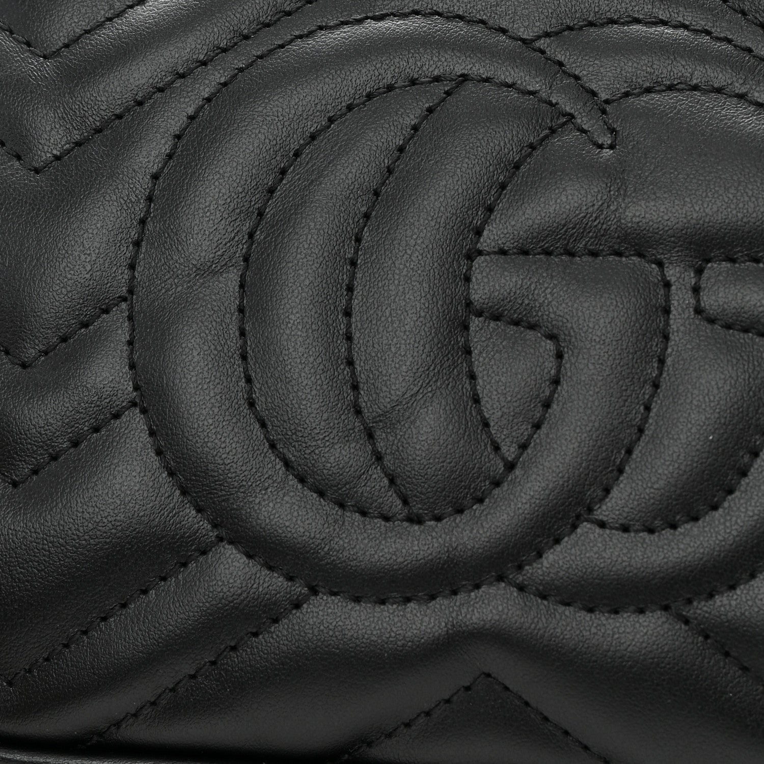 Gucci Calfskin Matelasse Mini GG Marmont Chain Shoulder Bag Black 11 of 11