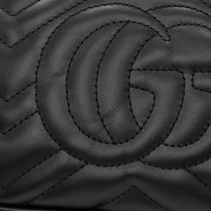 Gucci Calfskin Matelasse Mini GG Marmont Chain Shoulder Bag Black 11 of 11
