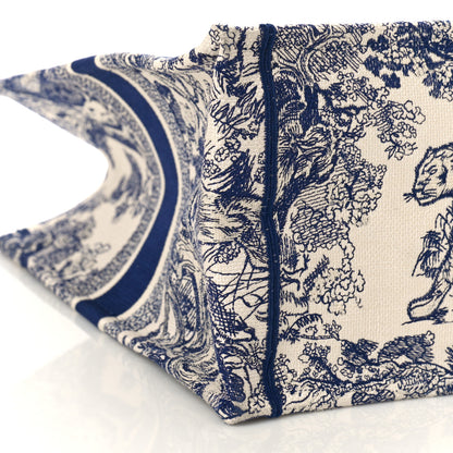 Christian Dior Canvas Embroidered Large Dioriviera Toile De Jouy Book Tote Blue 7 of 8
