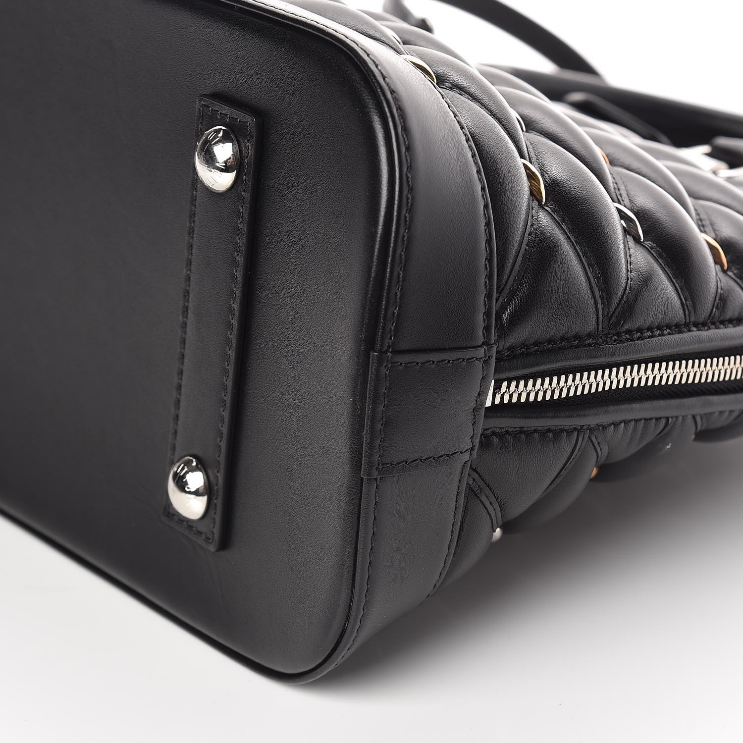 Louis Vuitton Lambskin Studded Malletage Alma PM Black 9 of 10
