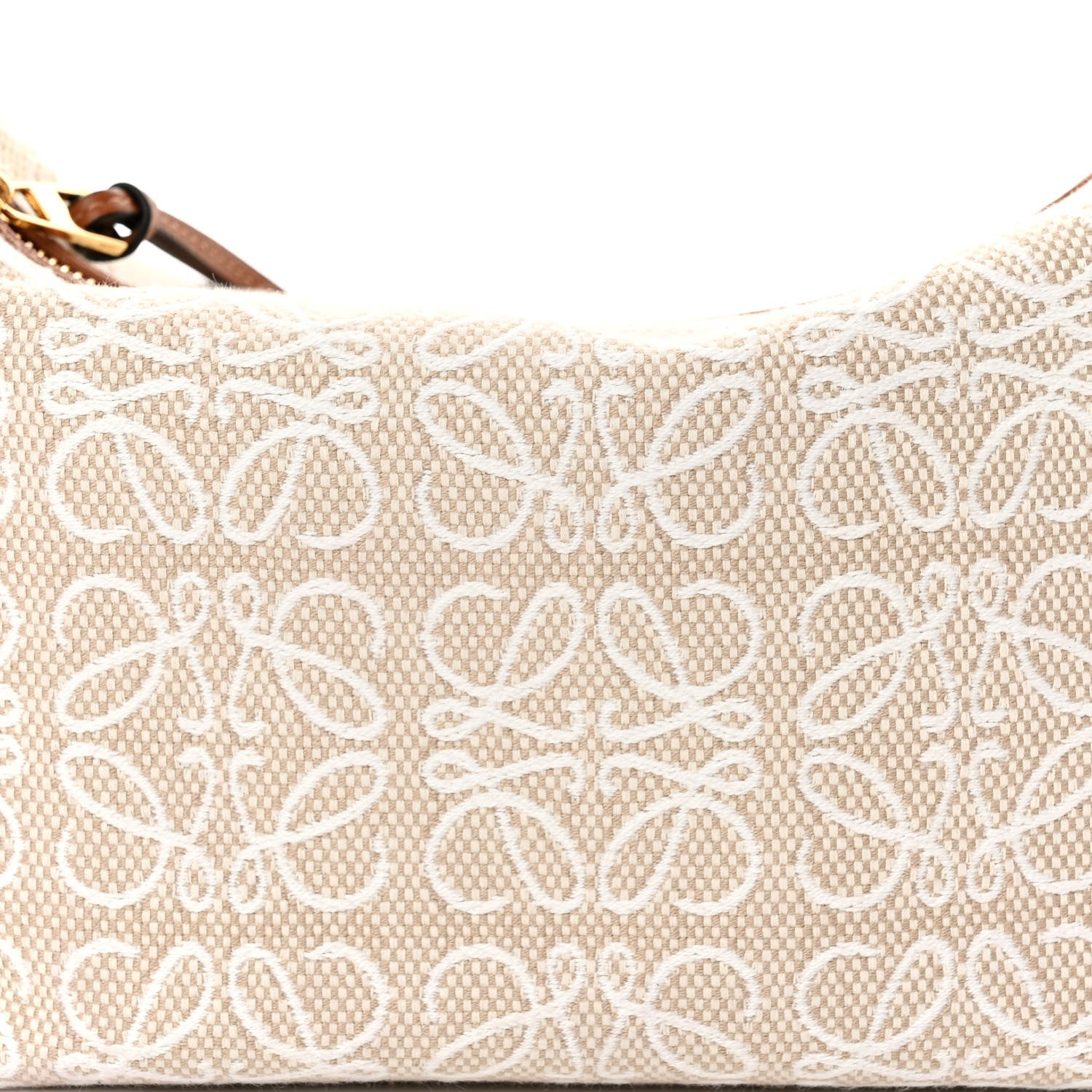 Loewe Jacquard Anagram Calfskin Small Cubi Bag Ecru Tan 7 of 9
