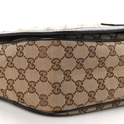 Gucci Monogram Large Flap Messenger Bag Beige Dark Brown 9 of 10