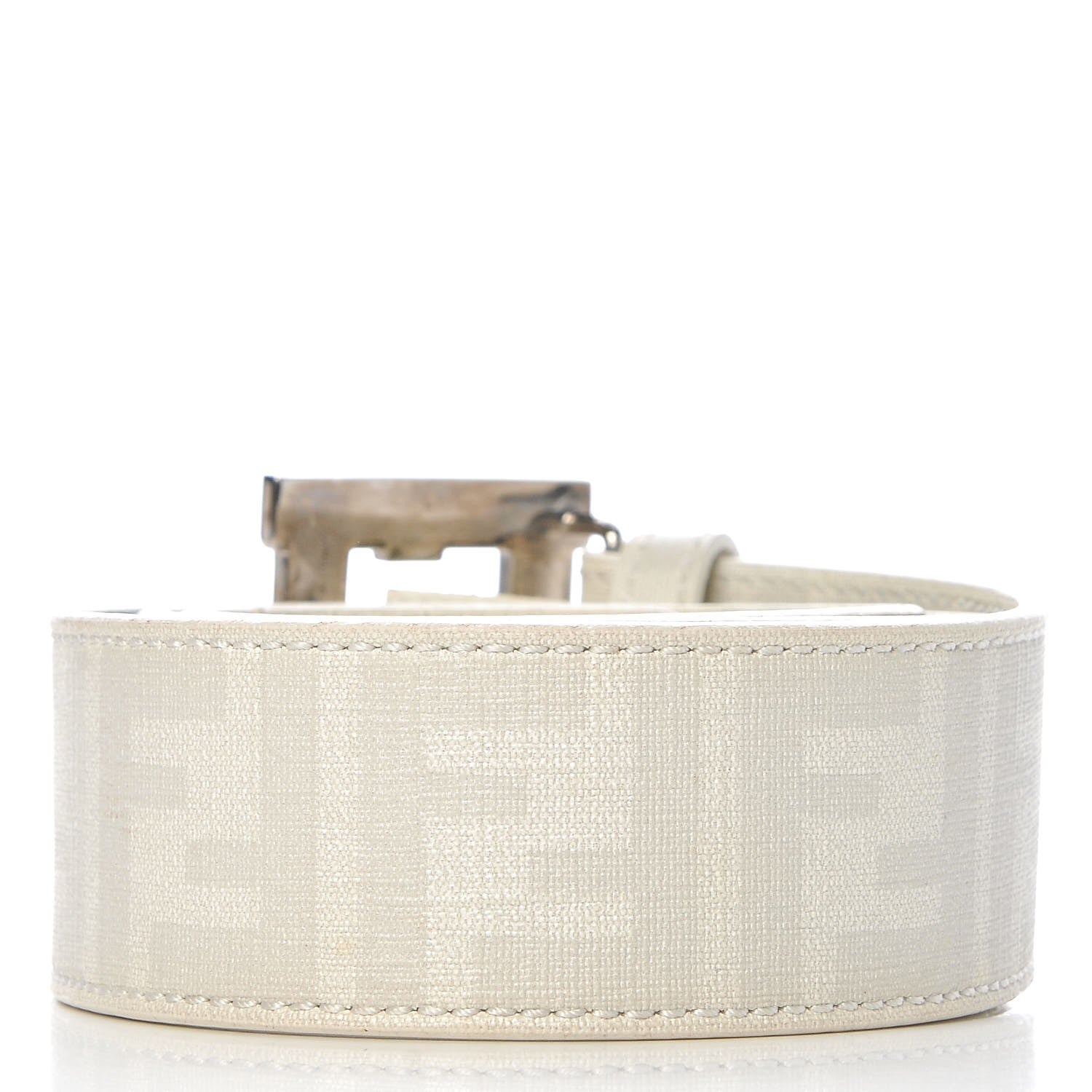 Fendi Zucca Spalmati College Belt 85 34 White 3 of 7