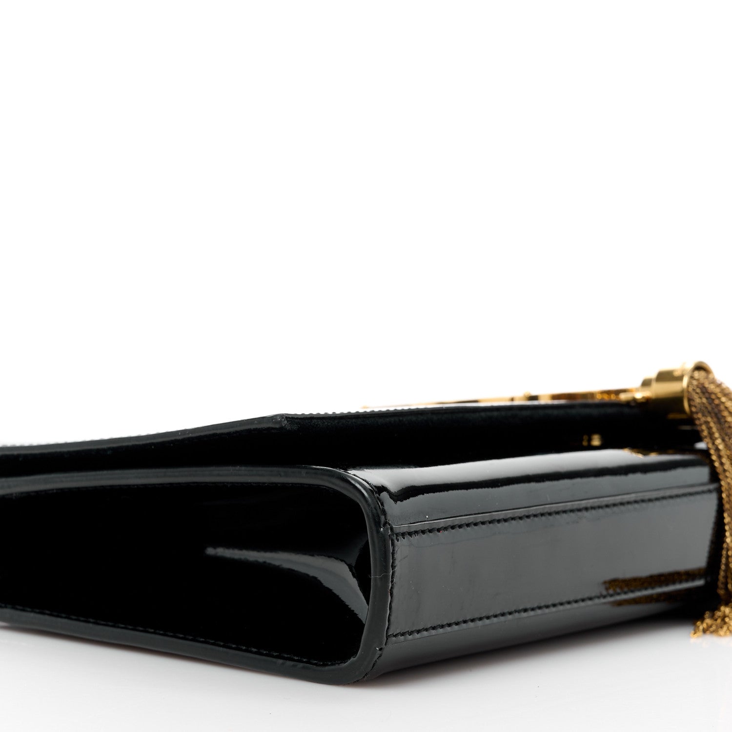 Saint Laurent Patent Cassandre Tassel Clutch Black 10 of 12