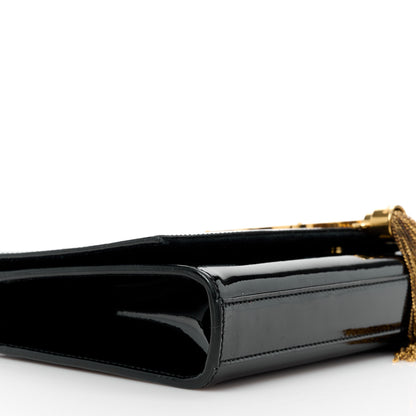 Saint Laurent Patent Cassandre Tassel Clutch Black 10 of 12