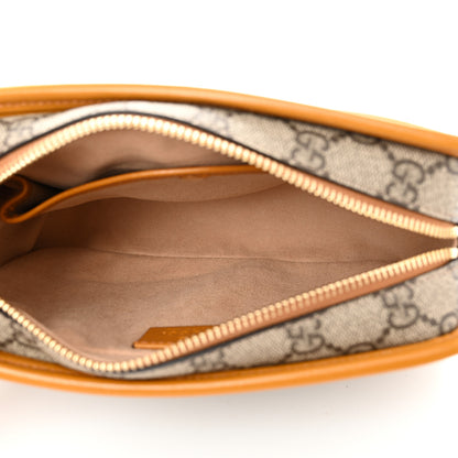 Gucci GG Supreme Monogram Textured Calfskin Retro Interlocking G Travel Pouch Beige Yellow 3 of 8