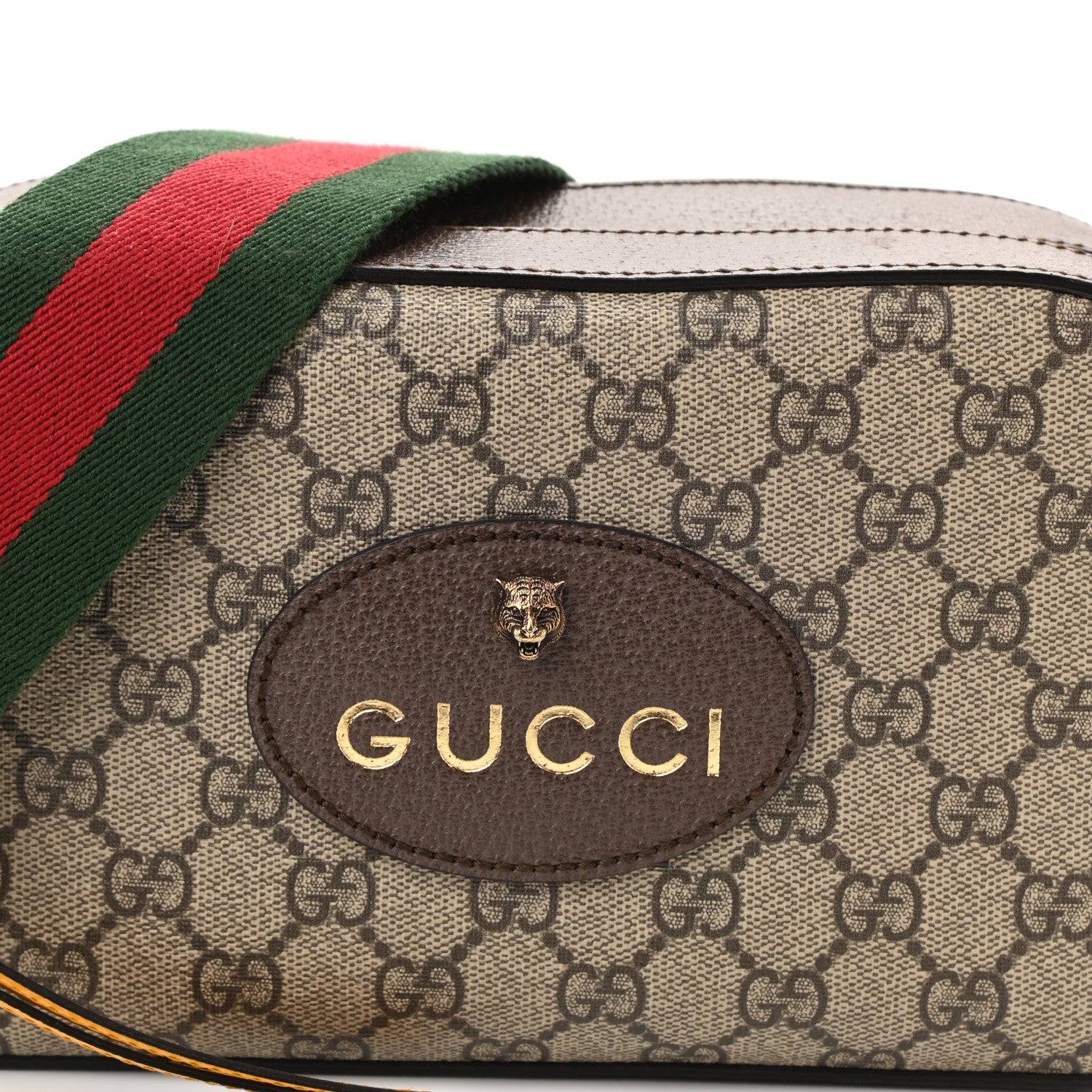 Gucci GG Supreme Monogram Web Neo Vintage Shoulder Bag Beige New Acero Crop 8 of 10