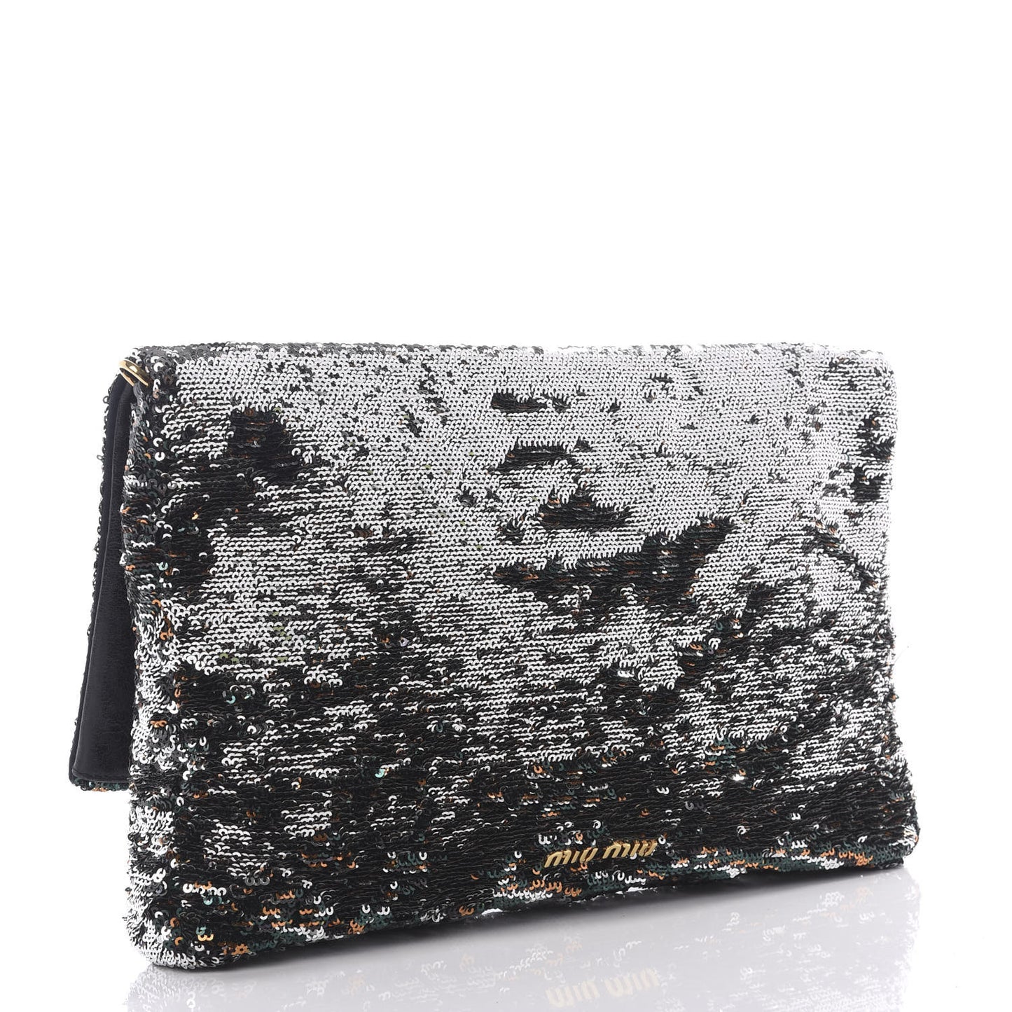 Oversized Sequin Clutch Black