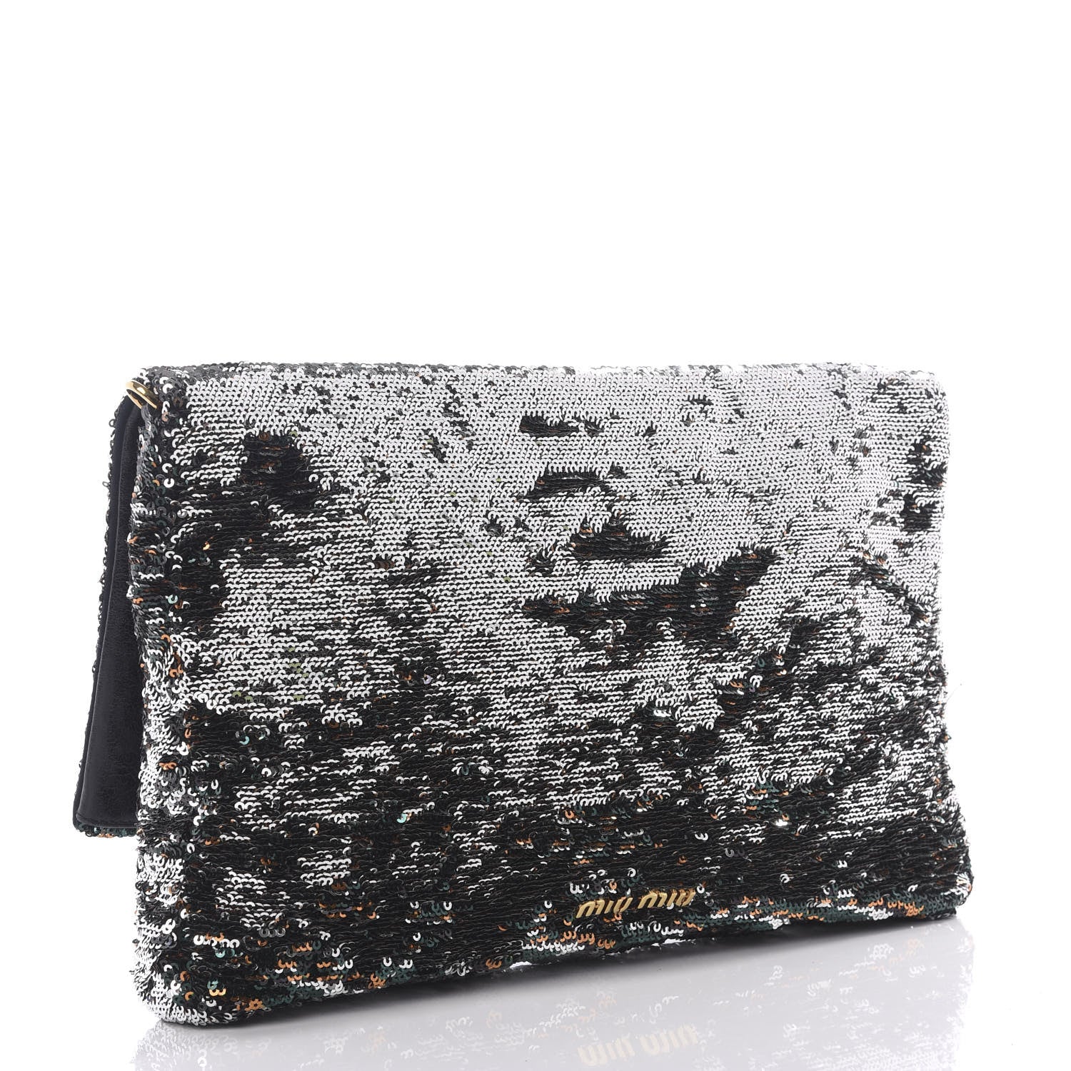 Miu Miu Oversized Sequin Clutch Black 2 of 12