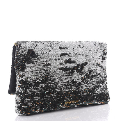 Miu Miu Oversized Sequin Clutch Black 2 of 12