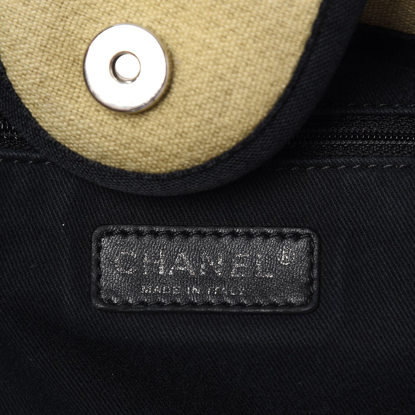 Canvas Large Deauville Tote Beige Black