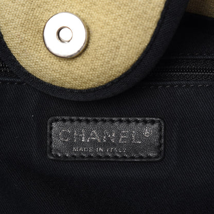 Chanel Canvas Large Deauville Tote Beige Black 6 of 8