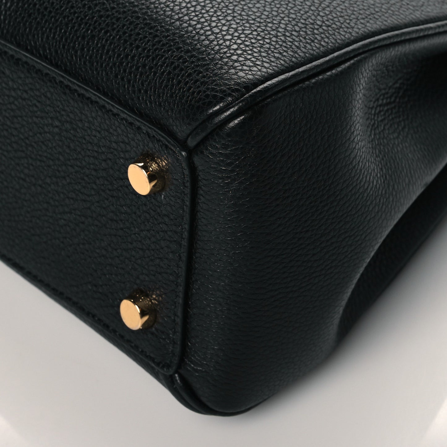 Grained Calfskin Small 16 Top Handle Bag Black