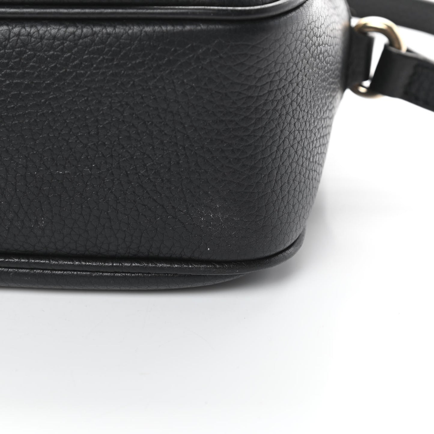 Pebbled Calfskin Small Soho Disco Bag Black