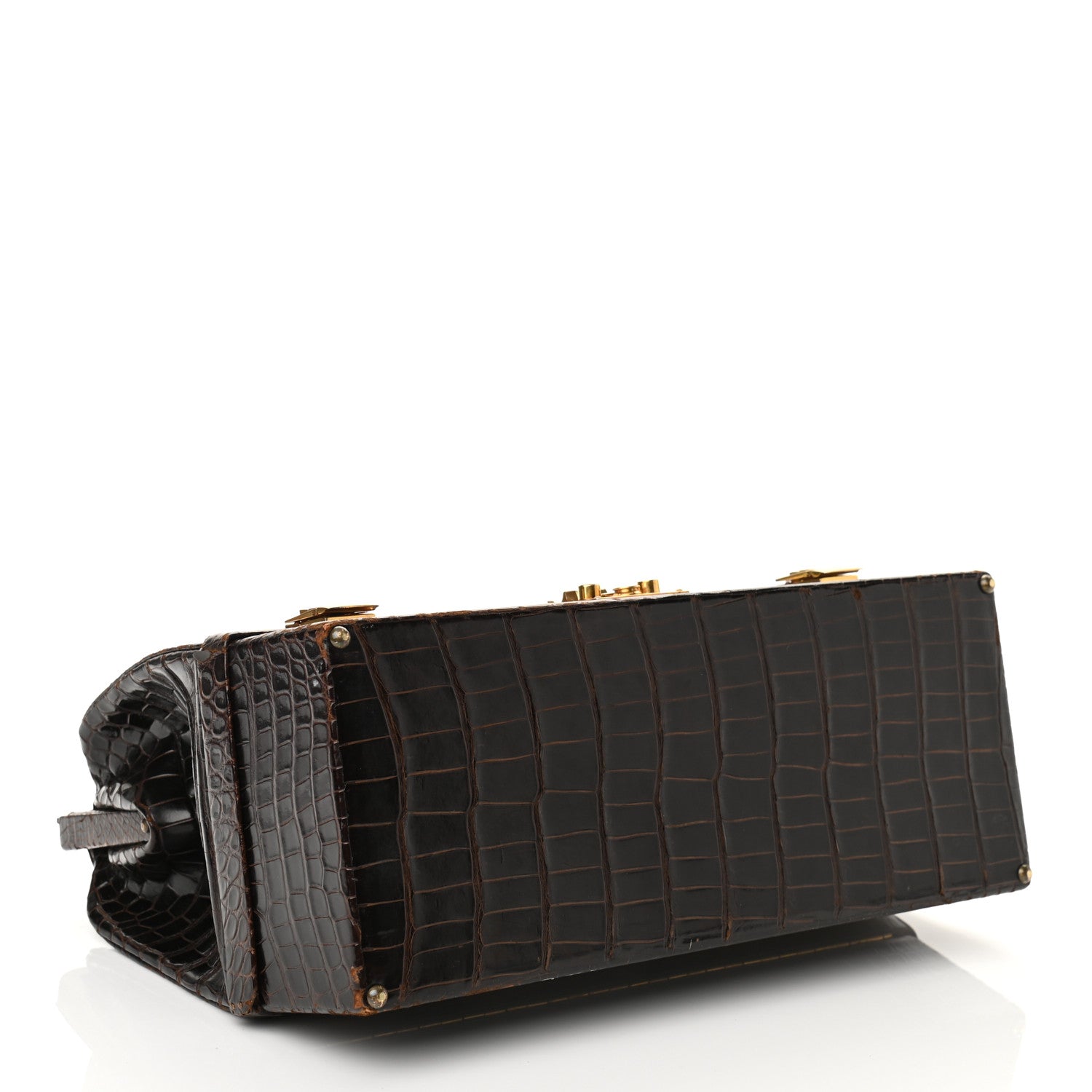 Hermes Shiny Crocodile Sac Mallette 4 of 11