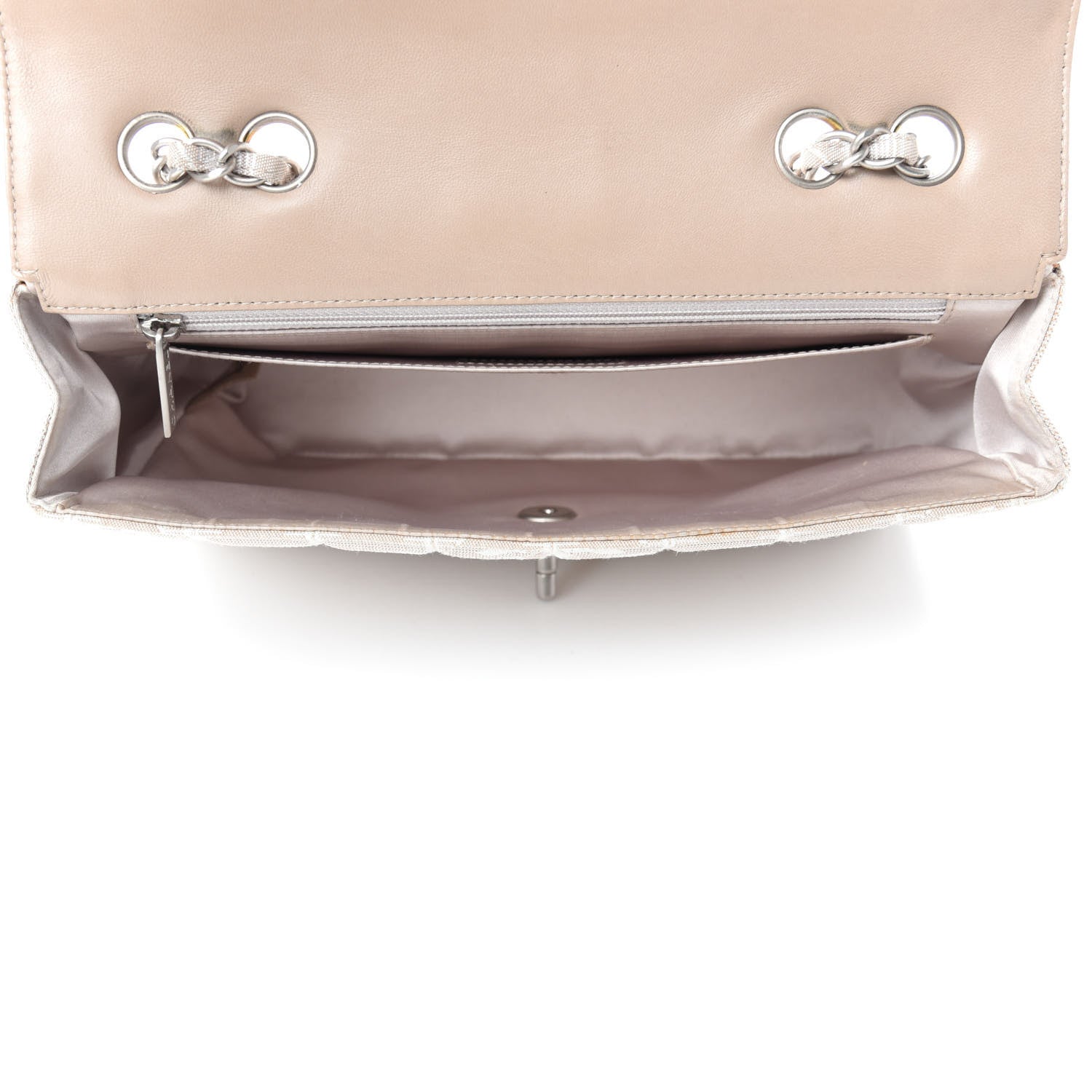 Chanel Nylon Medium Travel Flap Light Beige 5 of 13