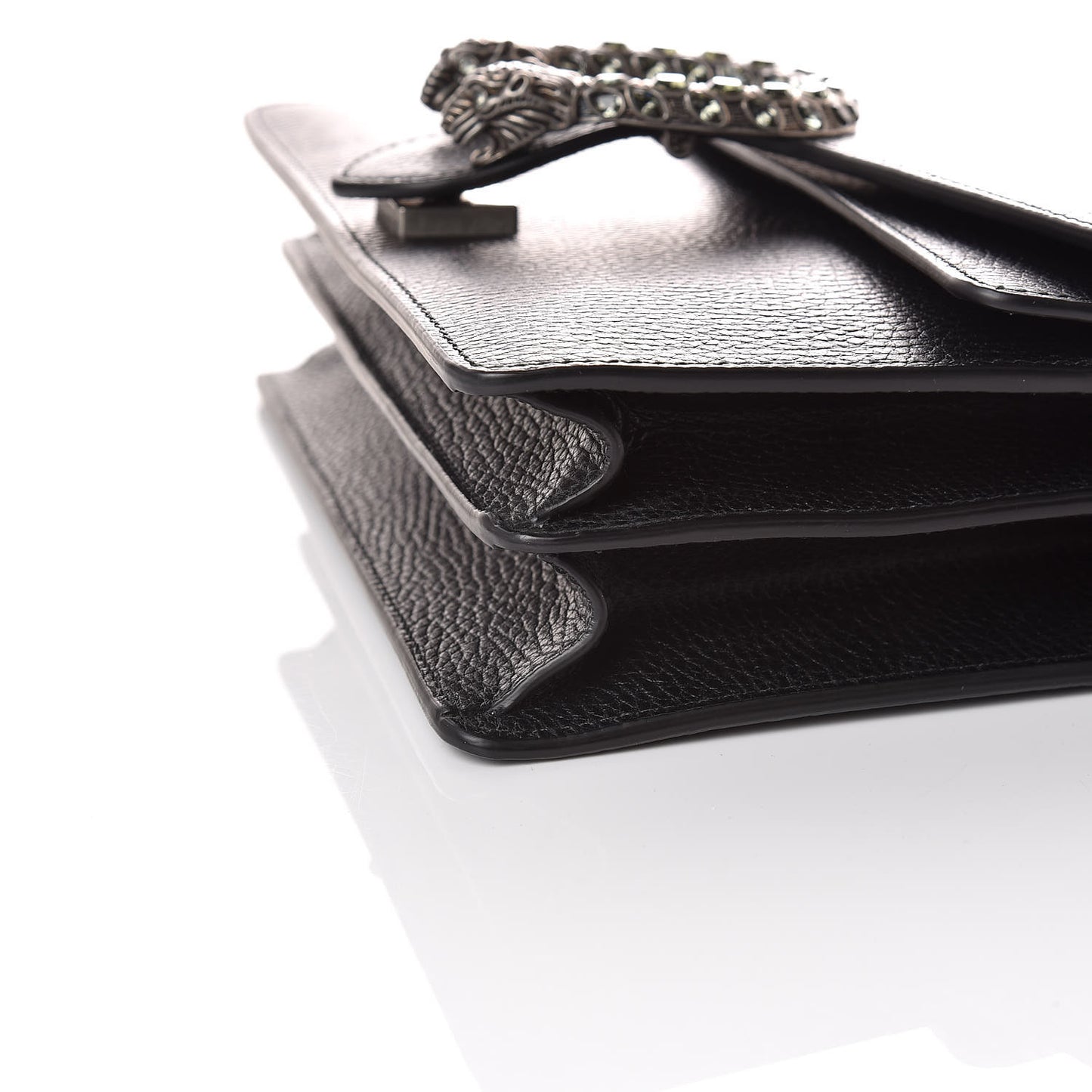 Pebbled Calfskin Small Dionysus Shoulder Bag Black