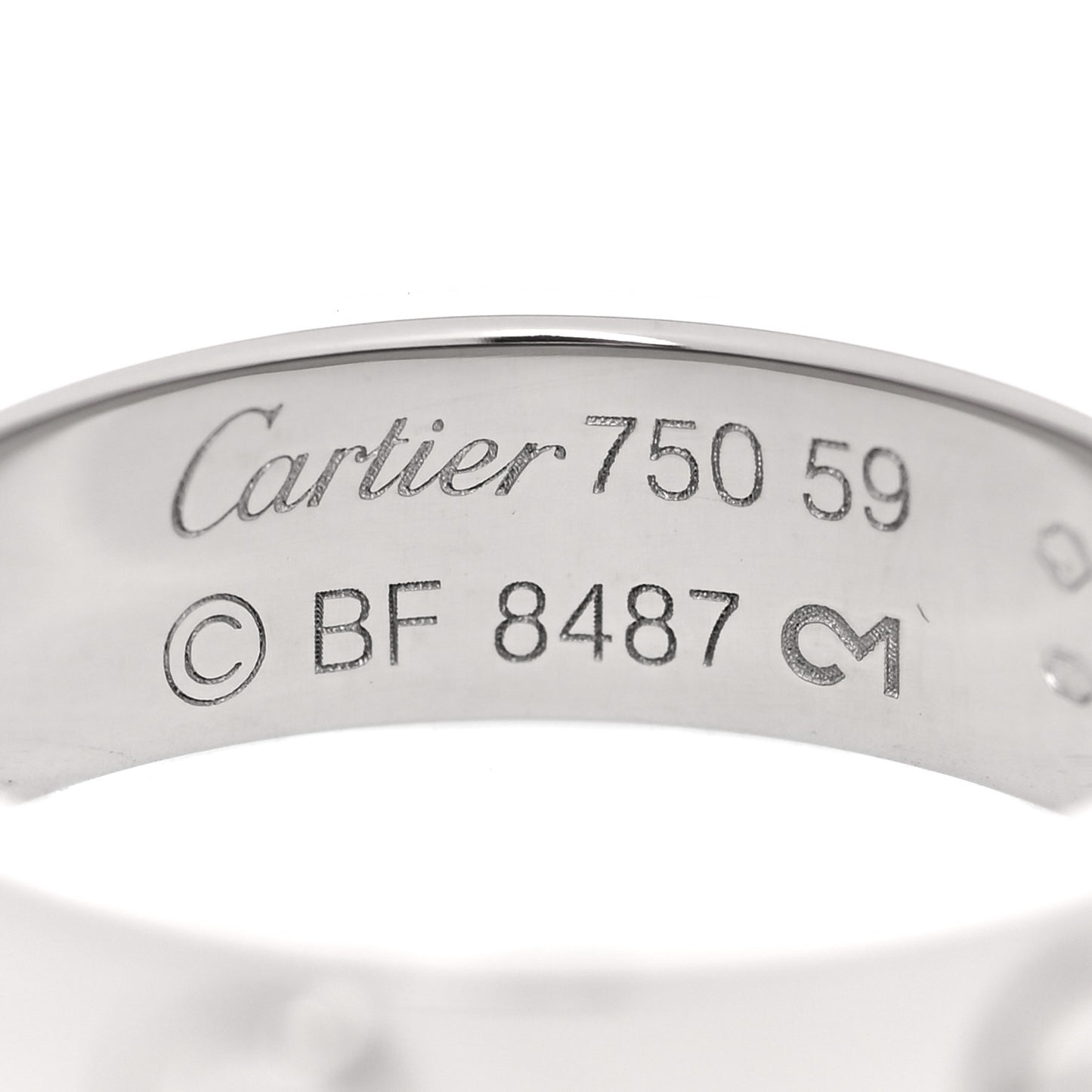 18K White Gold 6mm LOVE Ring 59 8.75