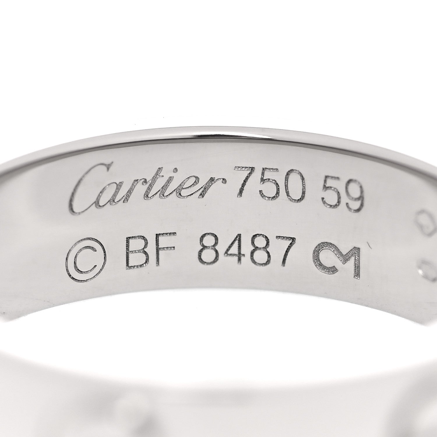 Cartier 18K White Gold 6mm LOVE Ring 59 8.75 4 of 4