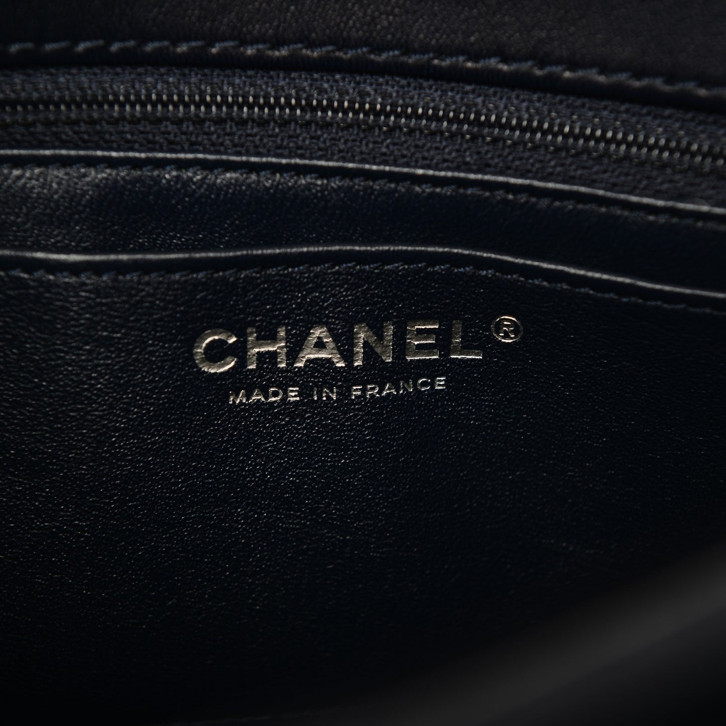 Lambskin Quilted Small Geometric Flap Navy