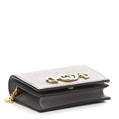 Gucci Grainy Calfskin Zumi Chain Card Case Wallet Dusty Grey 4 of 8