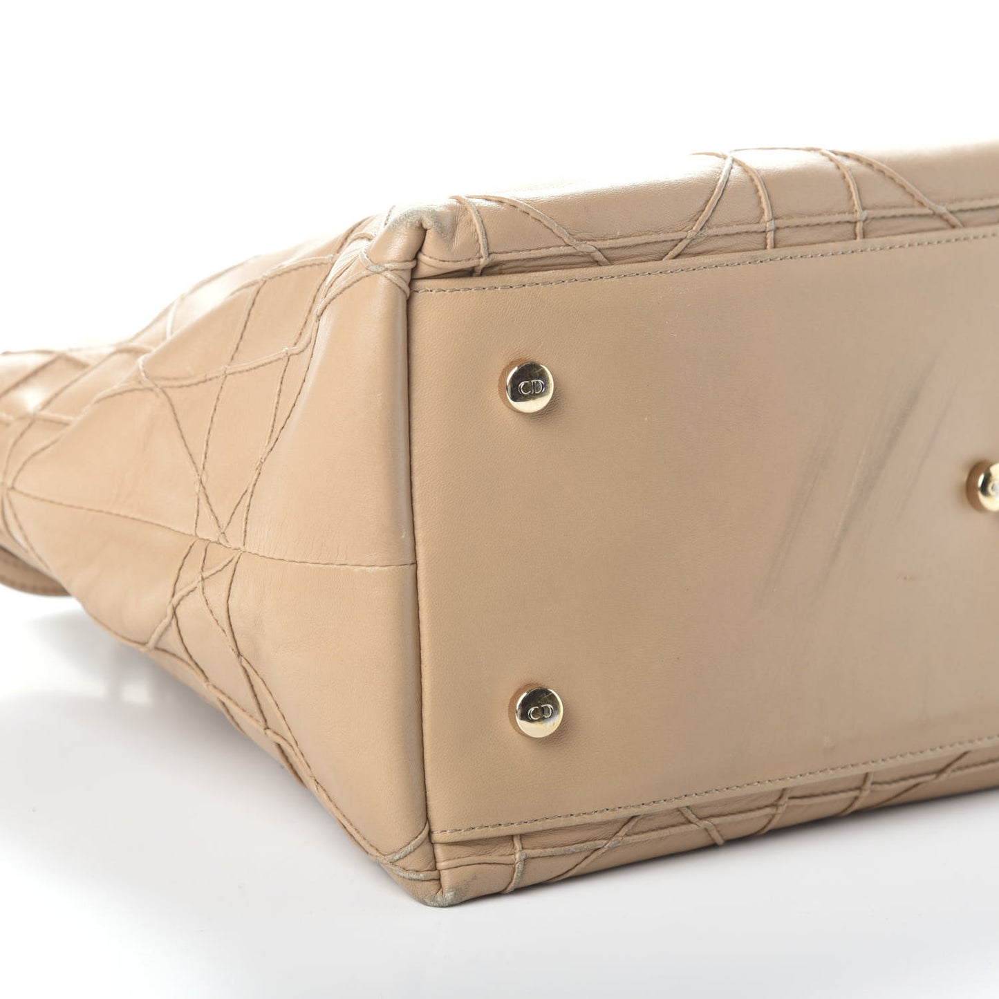 Lambskin Cannage Medium Granville Tote Beige