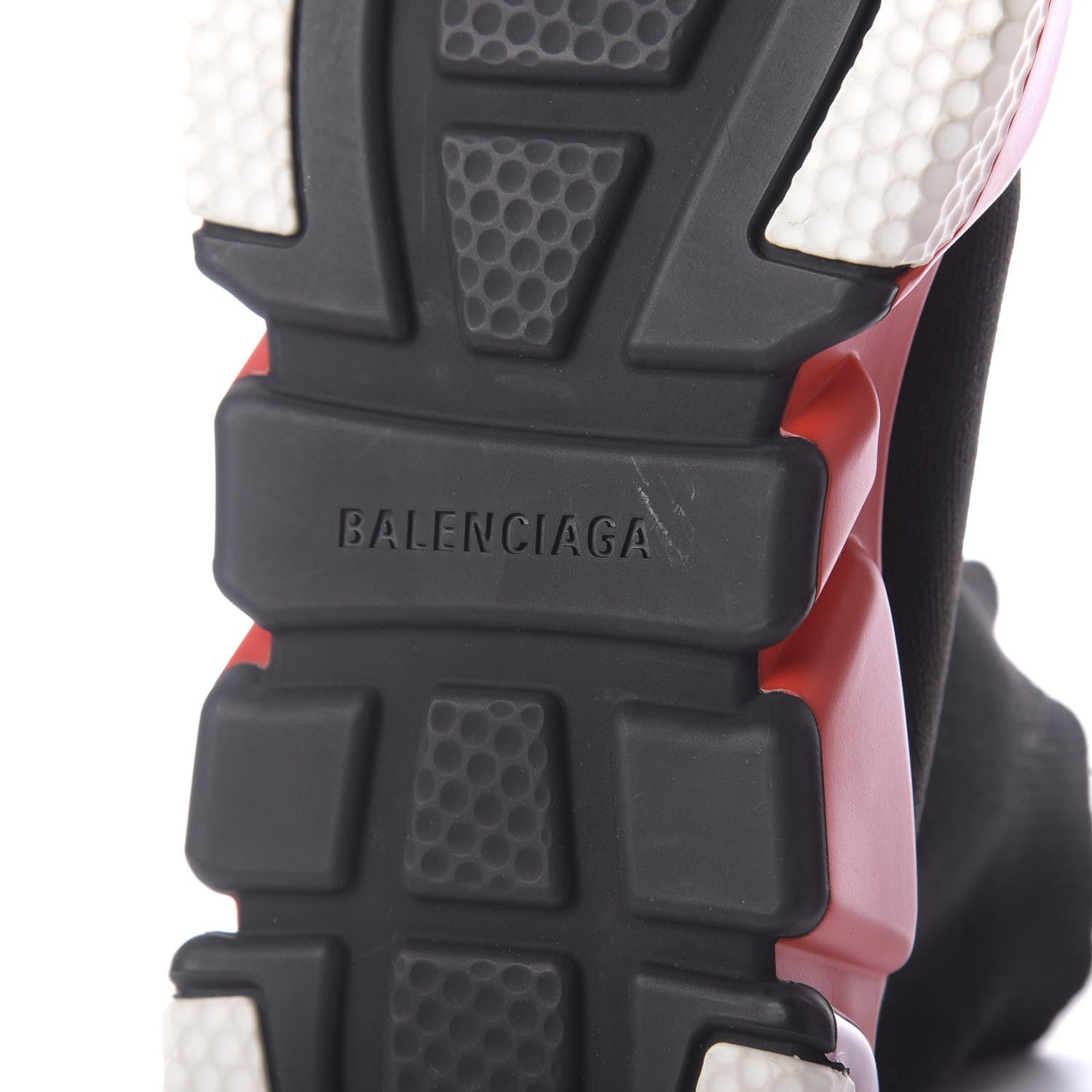 Balenciaga Neoprene Knit Womens Speed Clear Sole Sneakers 41 Black White Red 8 of 9