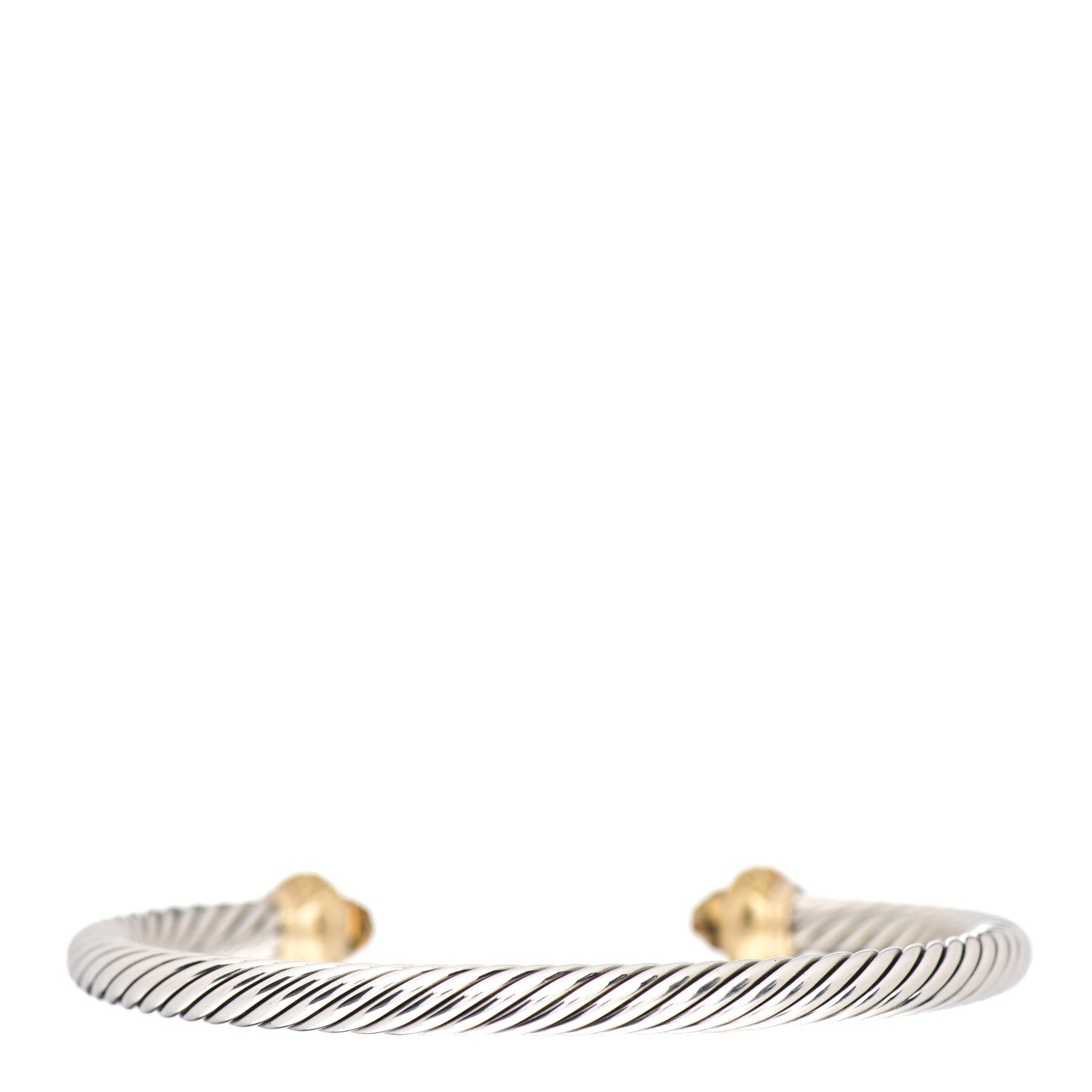David Yurman Sterling Silver 18K Yellow Gold Citrine Yellow Sapphire 5mm Candy Cable Bracelet 3 of 4