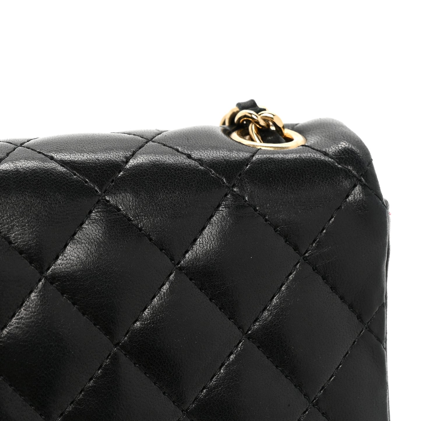 Lambskin Quilted Extra Mini Square Flap Black
