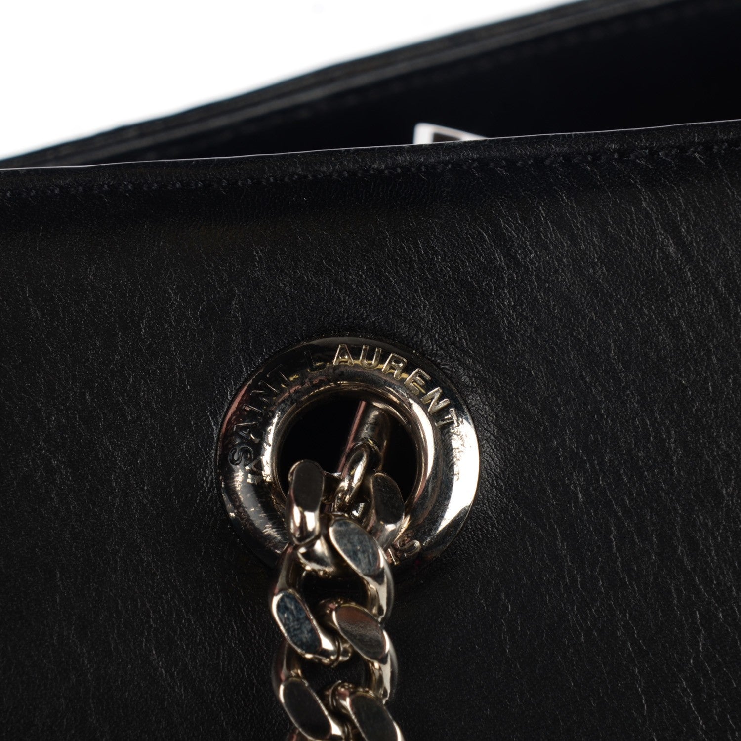 Saint Laurent Calfskin Classic Monogram Shopping Bag Black 9 of 10