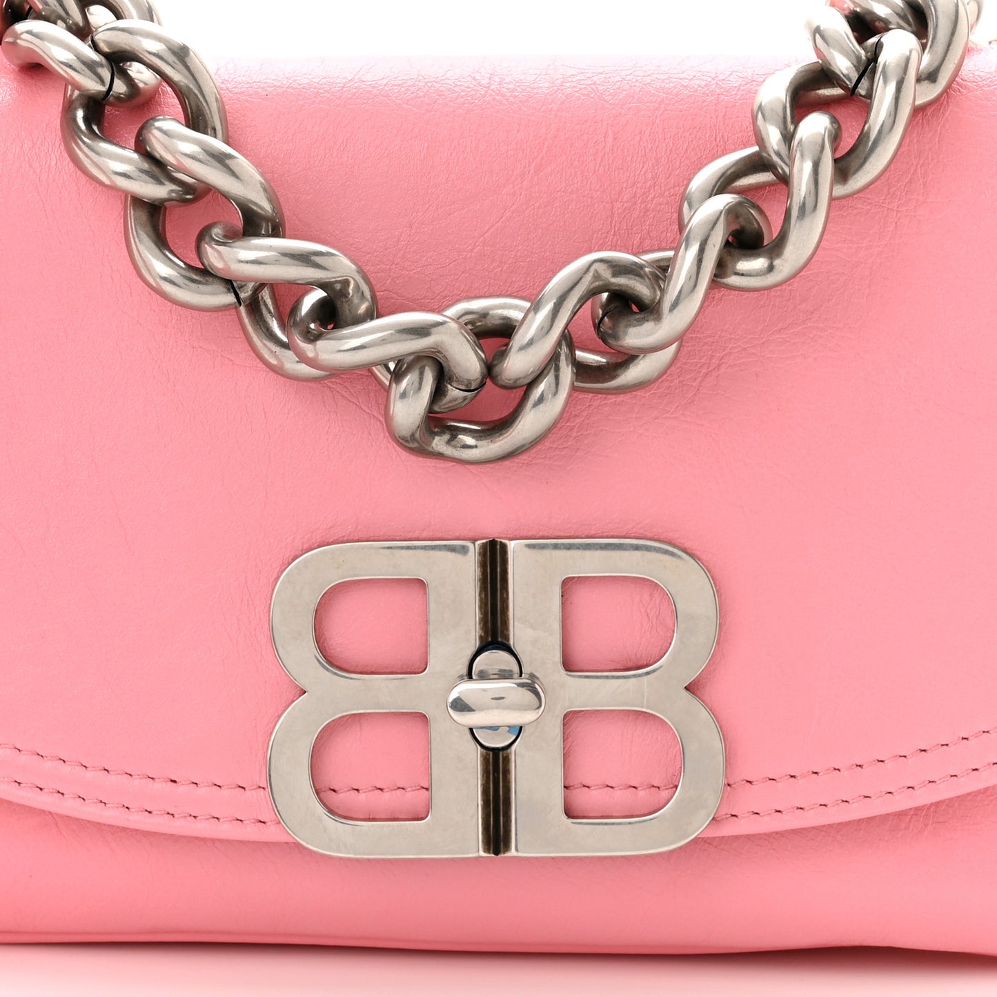 Peach Calfskin Small BB Soft Flap Bag Sweet Pink