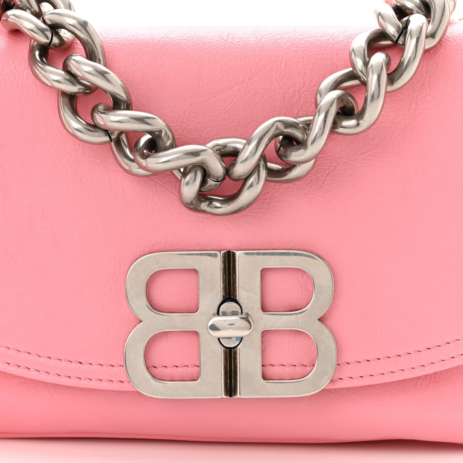 Balenciaga Peach Calfskin Small BB Soft Flap Bag Sweet Pink 8 of 10