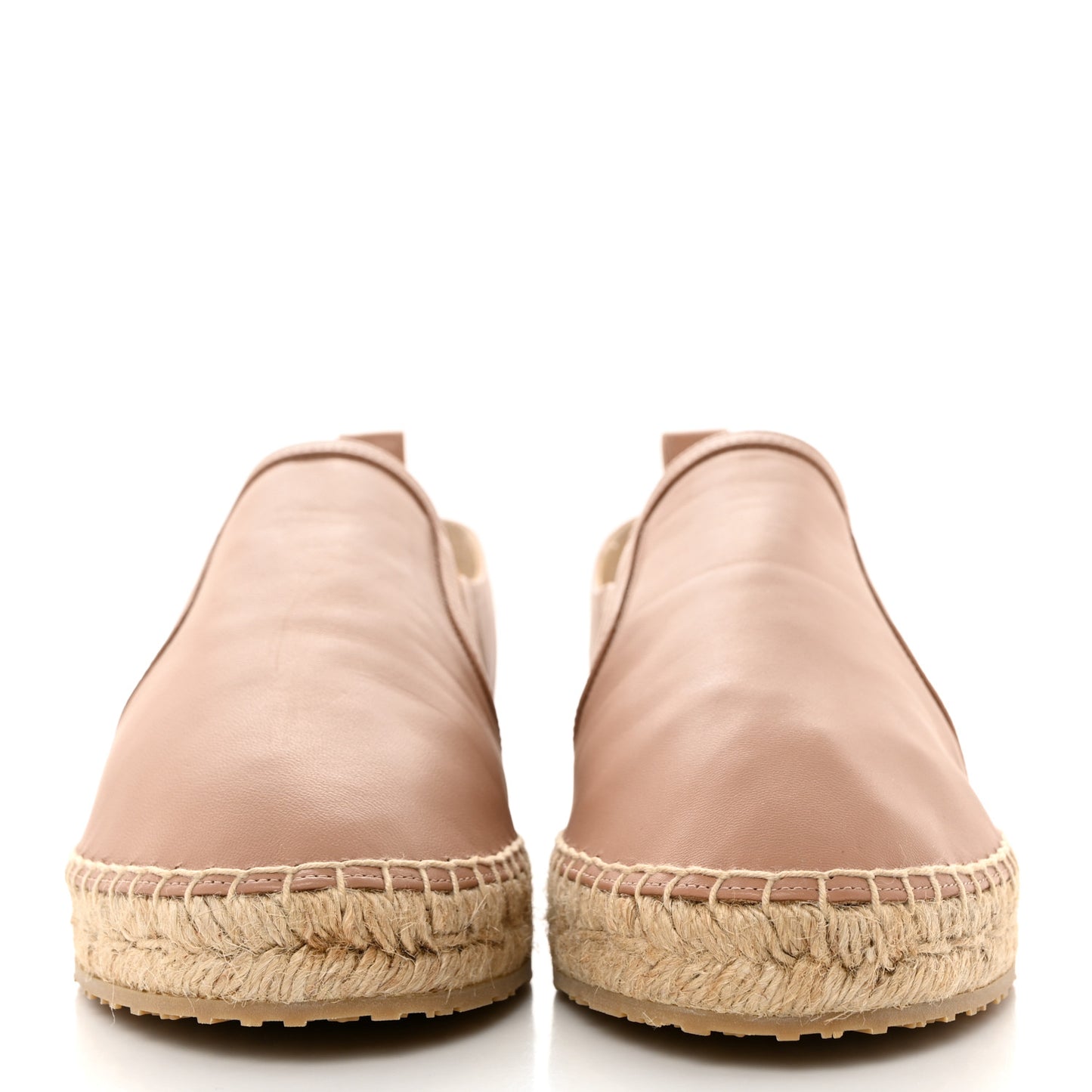 Calfskin Litchi Flat Espadrilles 40.5 Powder Pink