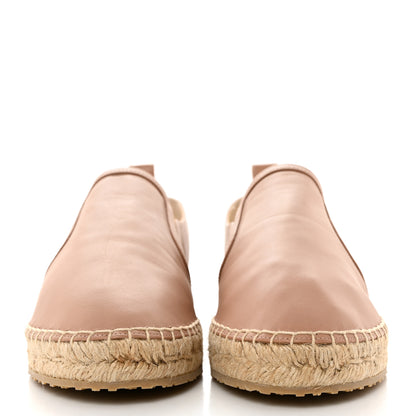 Jimmy Choo Calfskin Litchi Flat Espadrilles 40.5 Powder Pink 2 of 8