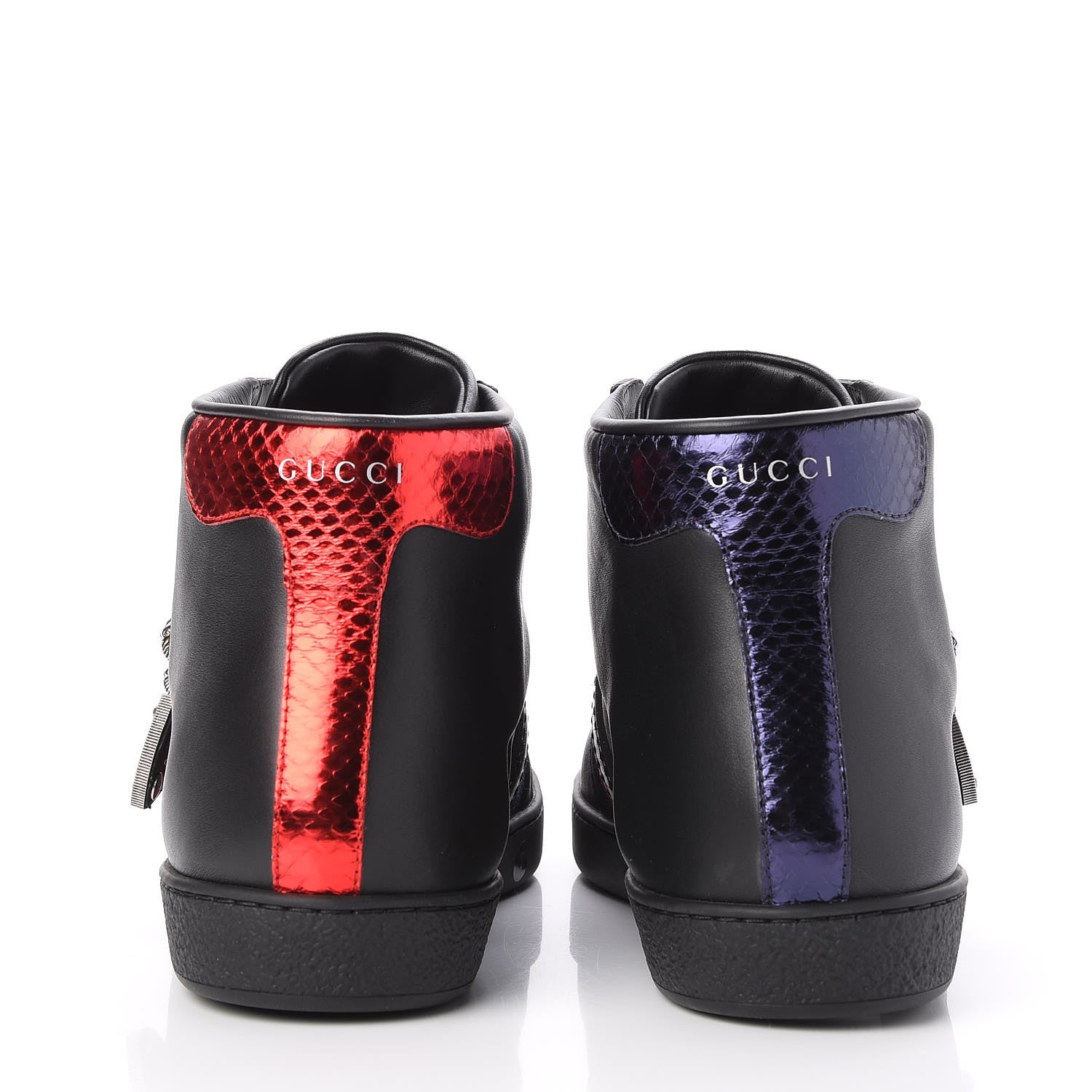 Gucci Calfskin Ayers Web Mens Dionysus High Top Sneakers 9 Black 4 of 11