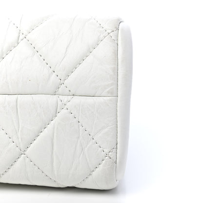 Chanel Aged Calfskin Small Just Mademoiselle Bowling Bag White 9 of 10