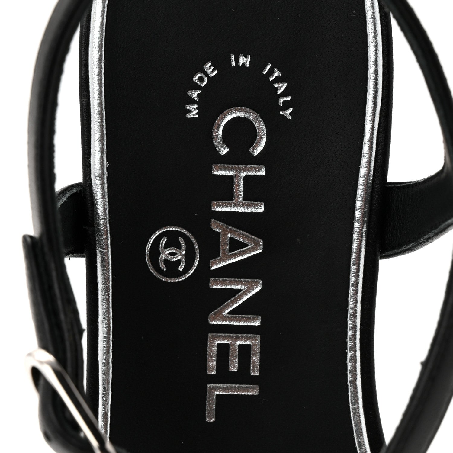Chanel Lambskin CC Chain Thong Sandals 35.5 Black 7 of 10