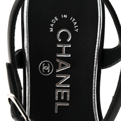 Chanel Lambskin CC Chain Thong Sandals 35.5 Black 7 of 10