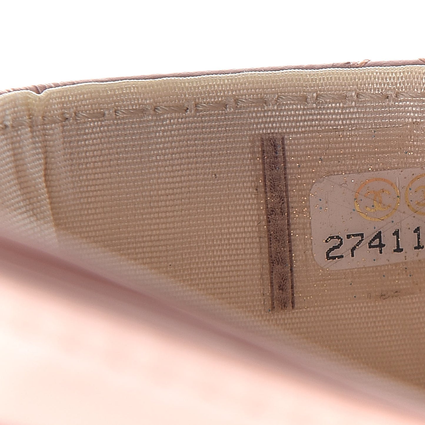 Aged Calfskin Quilted Gabrielle Card Holder Wallet Light Pink