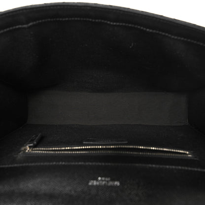 Saint Laurent Grain De Poudre Textured Mixed Matelasse Large Triquilt Monogram Satchel Black 5 of 10