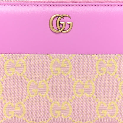 Gucci Calfskin GG Monogram GG Marmont Zip Around Wallet Lilac Yellow 8 of 10