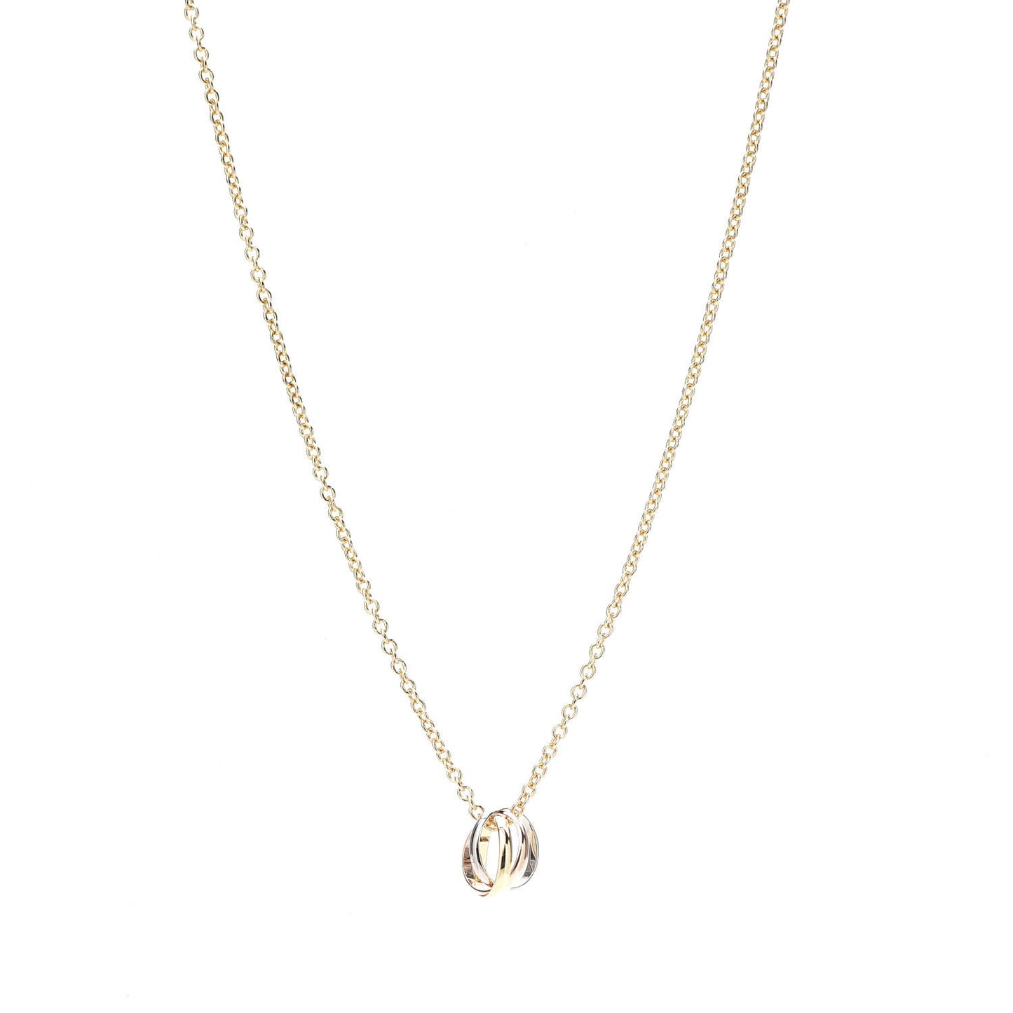 18K Pink Yellow White Gold Baby Trinity Pendant Necklace
