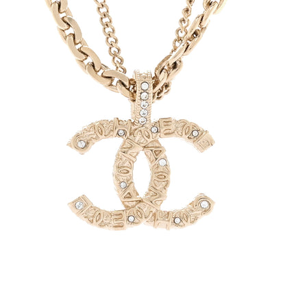 Chanel Crystal CC Multi Strand Chain Necklace Gold 4 of 6