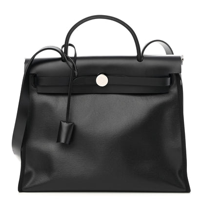 Hermes Toile H Berline Vache Hunter Herbag Zip PM 31 Black Ecru 3 of 10