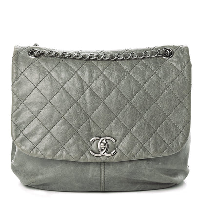 Chanel Shiny Lambskin Quilted Medium Trianon Messenger Flap Gris Fonce 1 of 11