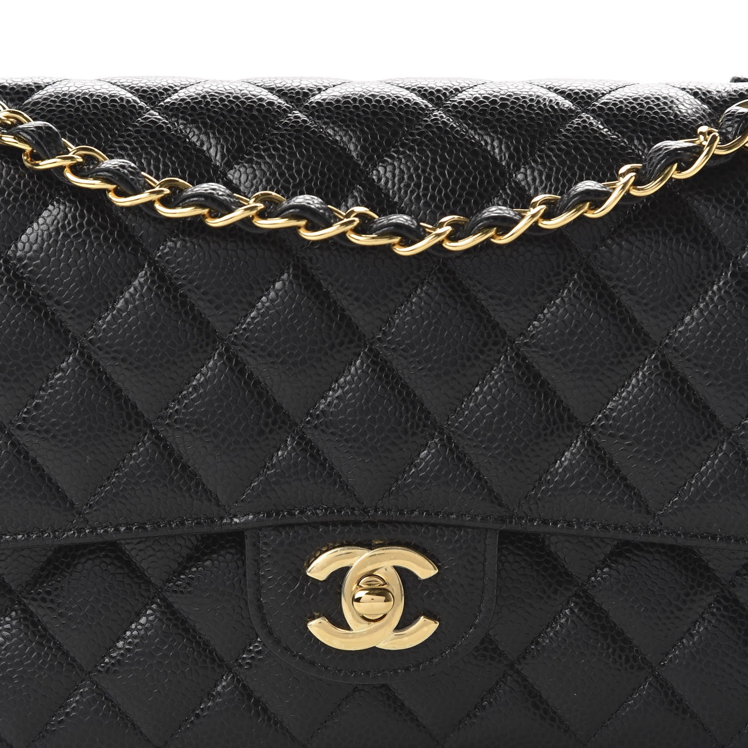 Chanel Caviar Quilted Medium Double Flap Black 10 of 11